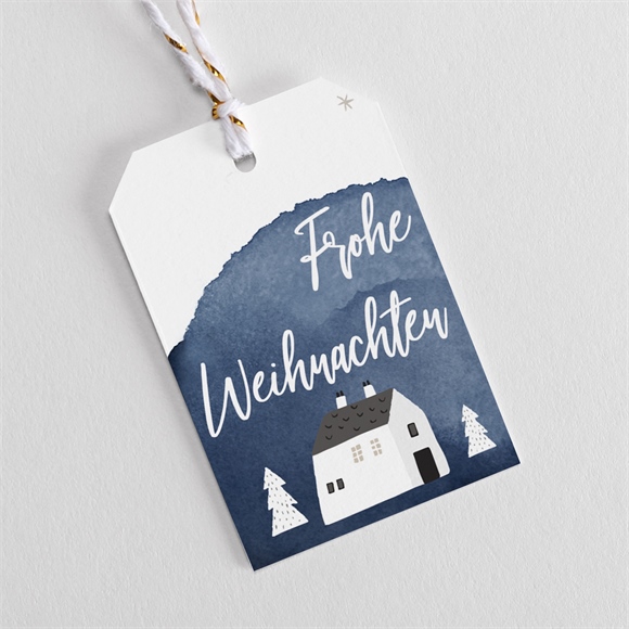 Geschenkanhänger Weihnachten Häuschen im Winter ref.N291324