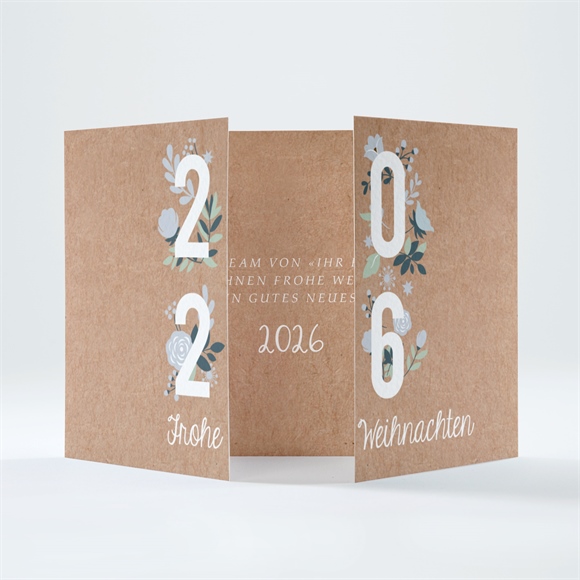 Weihnachtskarte Blumiges Kraftpapier ref.N70178