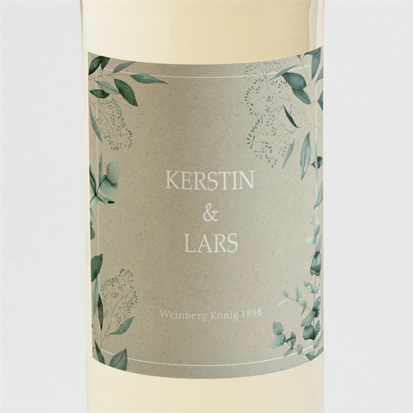 Flaschenetikett Hochzeit Intime Blätterwelt ref.N3001896