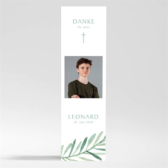 Dankeskarte Konfirmation Vergoldeter Blumenkranz ref.N200528