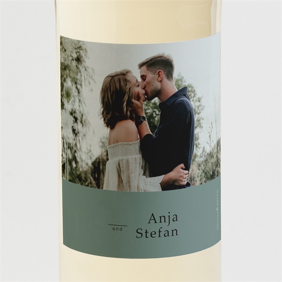 Flaschenetikett Hochzeit Lorbeergrün ref.N3001870