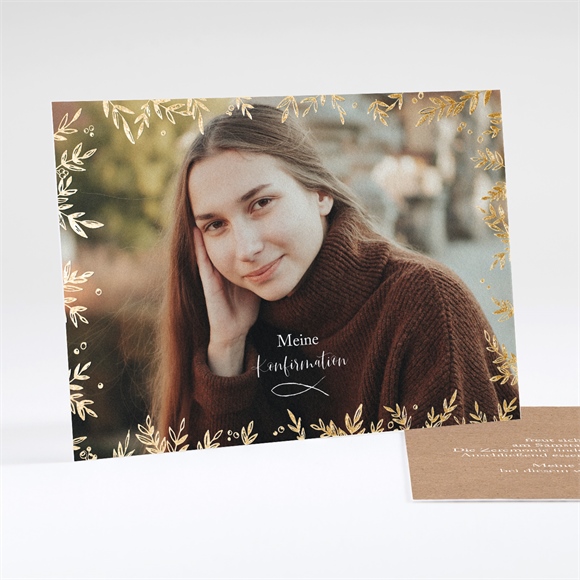 Einladung Konfirmation Goldrauschen ref.N181149