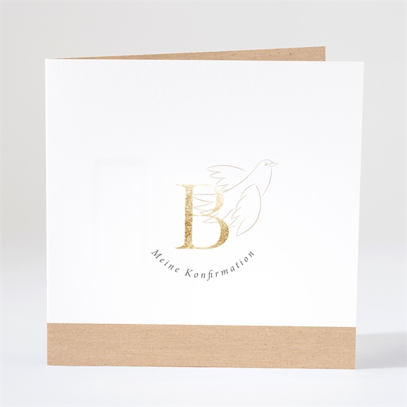 Einladung Konfirmation goldenes initial