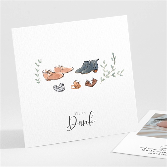 Dankeskarte Geburt Unsere Schuhe MeineKarten.de