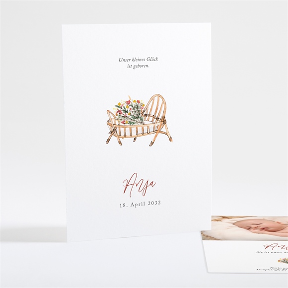 Geburtskarte Süßes Kinderbett ref.N25136