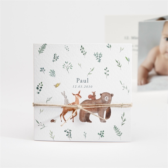Geburtskarte Waldtierchen ref.N83143