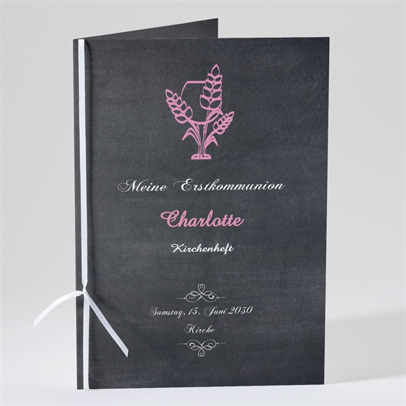 Kirchenheft Kommunion Weizenähren rosa ref.N491344