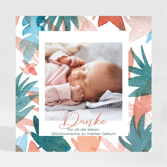 Dankeskarte Geburt Flower Power ref.N3001774