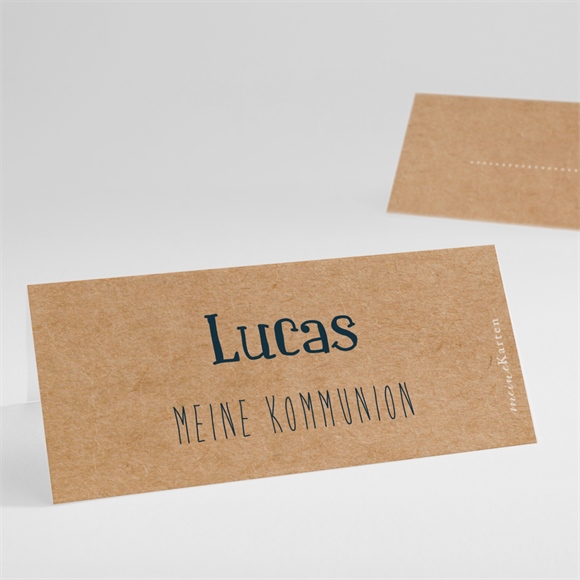 Tischkarte Kommunion Kraftpapierillustration ref.N440853