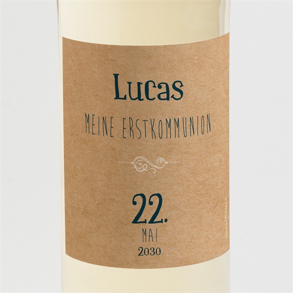 Flaschenetikett Kommunion Kraftpapierillustration ref.N3001838