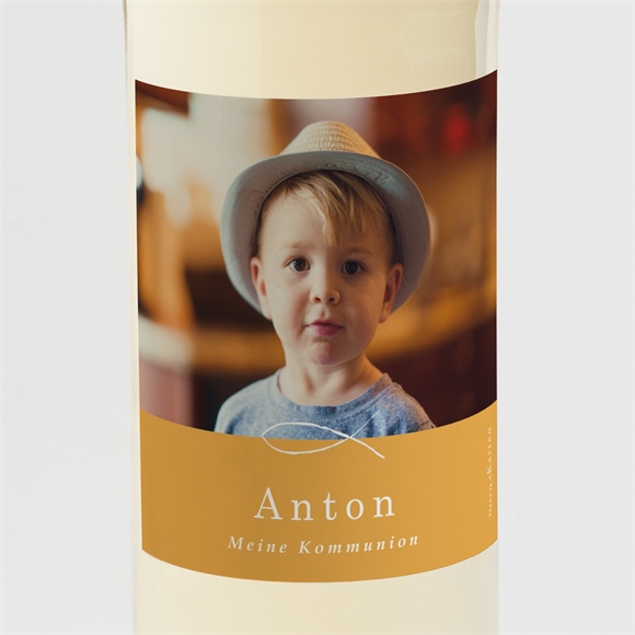 Flaschenetikett Kommunion Senfgelb ref.N3001845