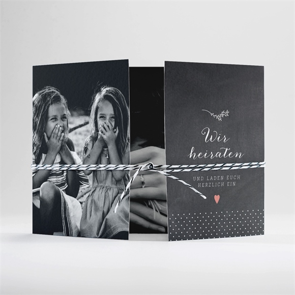 Hochzeitseinladung Retro ausgefallen -Doppelklapp ref.N701100