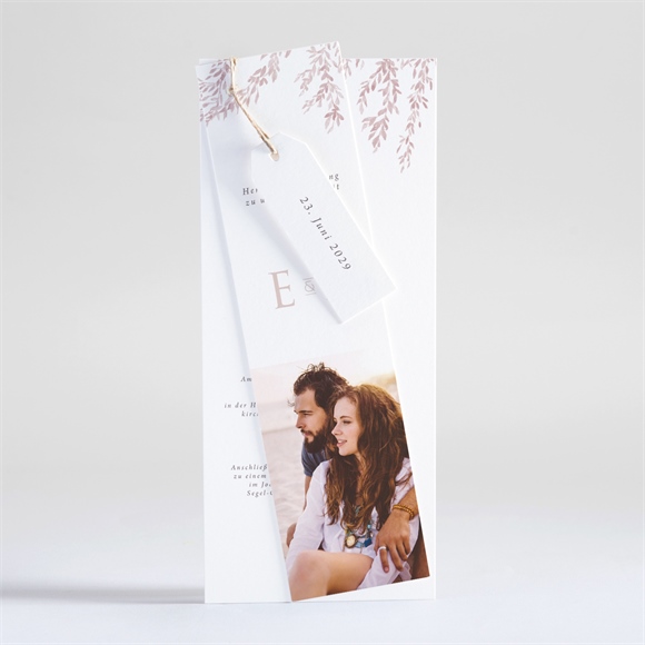 Hochzeitseinladung Goldene Weide - Dreiteilig ref.N93144