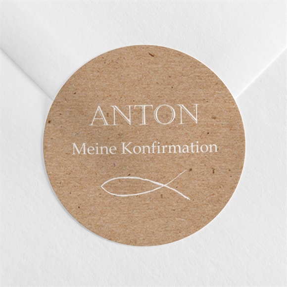 Aufkleber Konfirmation Fotocollage Kraftpapier ref.N3601285