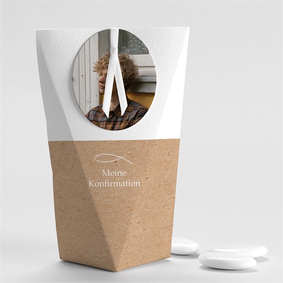 Geschenkbox Konfirmation Fotocollage Kraftpapier 2 ref.N520244