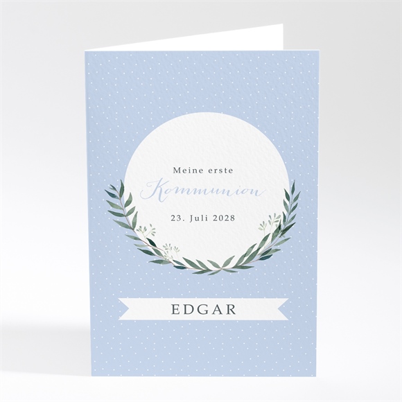 Menükarte Kommunion Zartes Blau ref.N401865