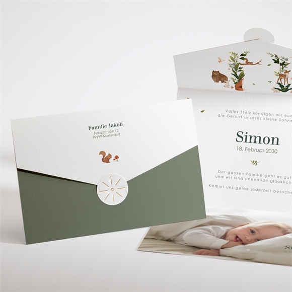 Geburtskarte Kleiner Dschungel ref.N97137