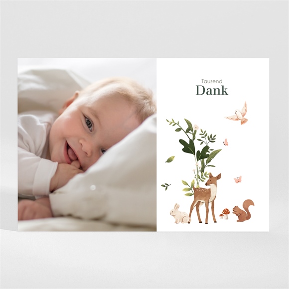 Dankeskarte Geburt Kleiner Dschungel ref.N110123