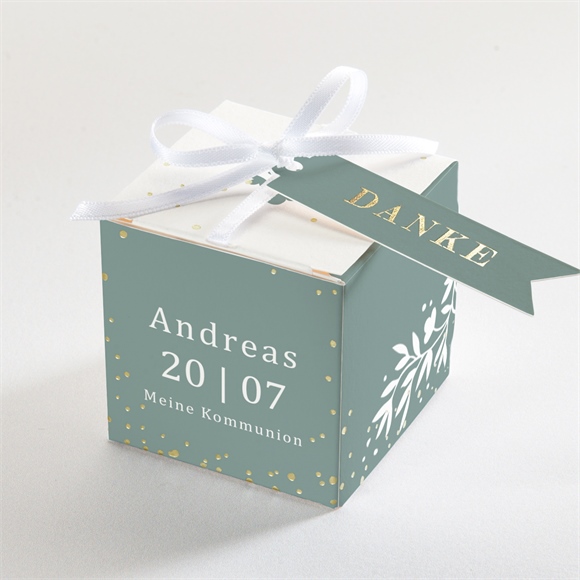 Geschenkbox Kommunion Smaragdprägung - Gold ref.N340556