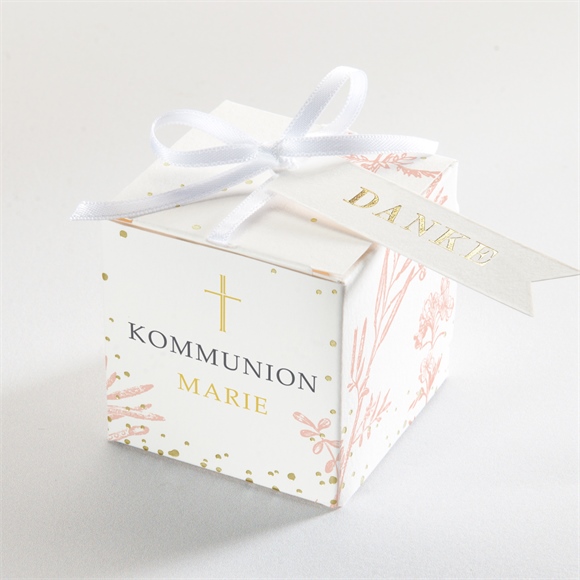 Geschenkbox Kommunion Pflanzendrucke - Gold ref.N340543