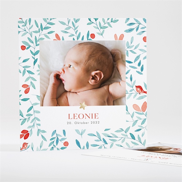 Geburtskarte Klatschmohn - Gold ref.N351325