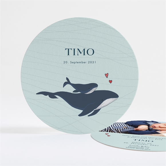 Geburtskarte Mein kleiner Walfisch - Rund ref.N321159