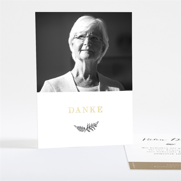 Trauerdanksagung Fotocollage - Gold ref.N28125