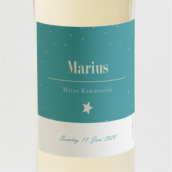 Flaschenetikett Kommunion Silberner Stern ref.N3001839