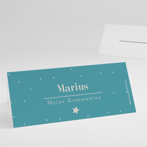 Tischkarte Kommunion Silberner Stern ref.N440854