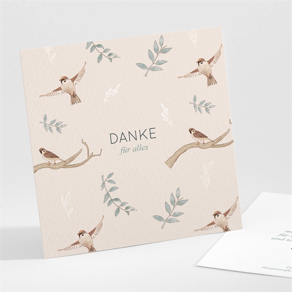 Dankeskarte Geburt Vogelgesang ref.N301428