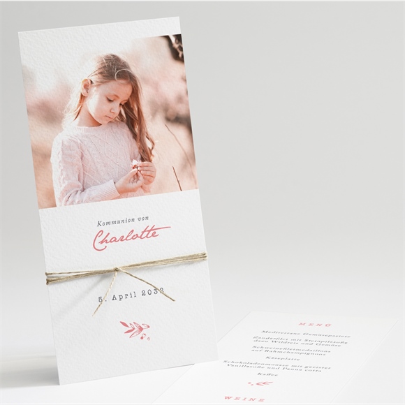 Menükarte Kommunion Kupferblätterranke ref.N221212