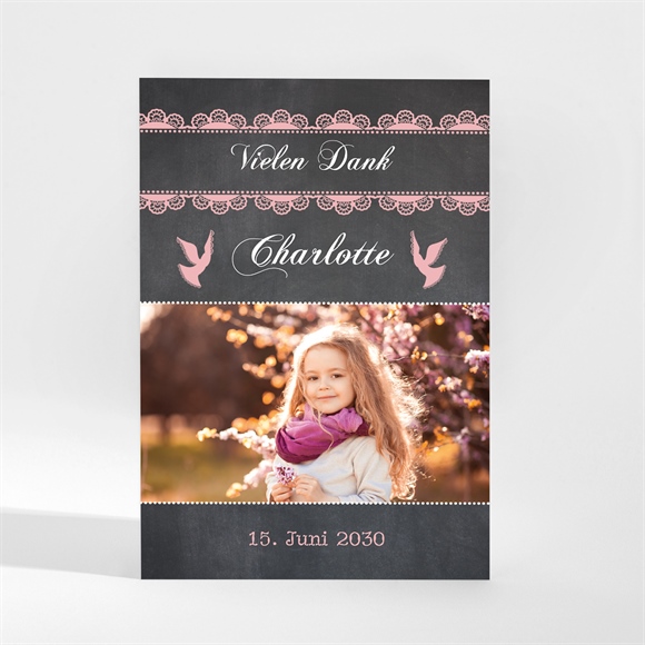 Dankeskarte Kommunion Rosa Taube - Magnet ref.N21098