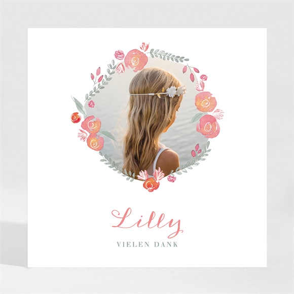 Dankeskarte Kommunion Aquarellkranz - Magnet ref.N3001819