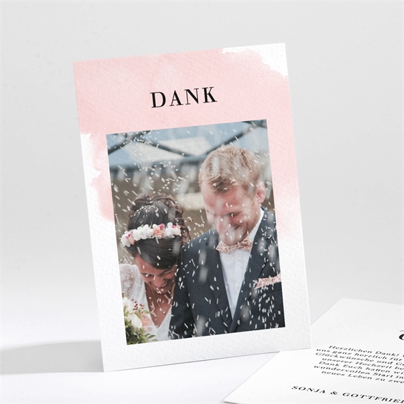 Dankeskarte Hochzeit Schwarz und Pastell ref.N211288