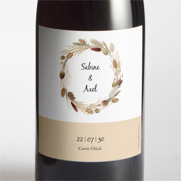 Flaschenetikett Hochzeit Herbstkranz ref.N3001712