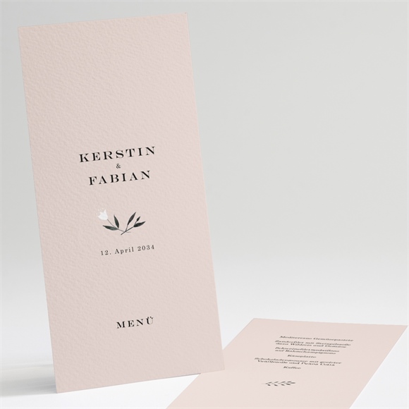 Menükarte Hochzeit In Pink und Weiß ref.N221142