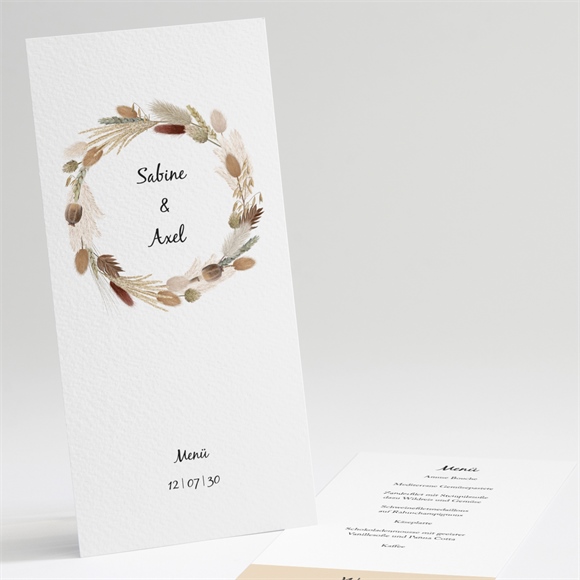 Menükarte Hochzeit Herbstkranz ref.N221158