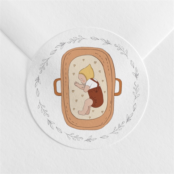 Sticker Geburt Kleines Babykörbchen ref.N3601349