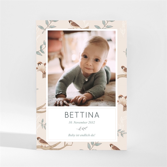 Geburtskarte Vogelgesang - Magnet ref.N210155