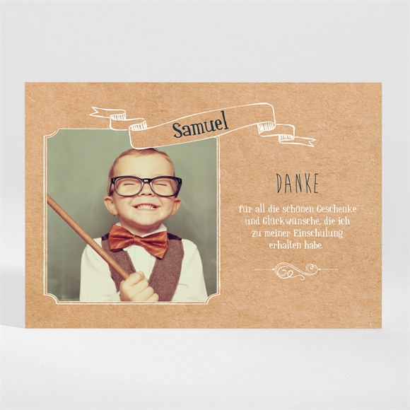 Dankeskarte Einschulung Einschulung Kraftpapier ref.N110242