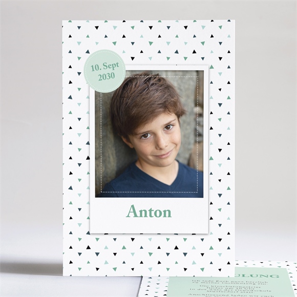 Einladungskarte Einschulung Freudenfeuerwerk Grün ref.N241268