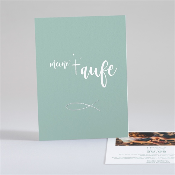 Einladung Taufe Silbernes Kreuz - Silber ref.N28131