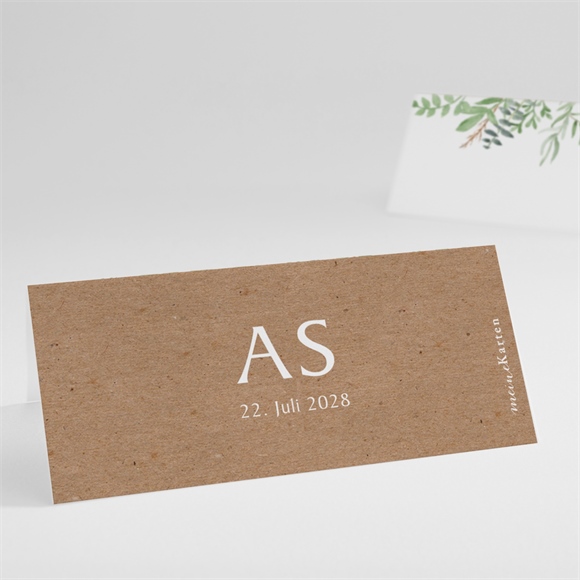 Tischkarte Hochzeit zierliches laub