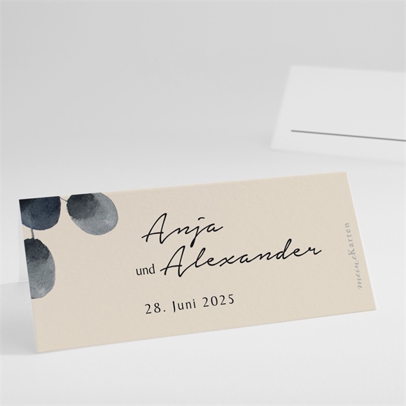 Tischkarte Hochzeit aquarell in schwarz