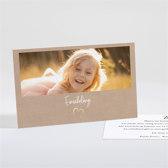 Einladungskarte Einschulung Der Zauber der Schule - Gold ref.N17143