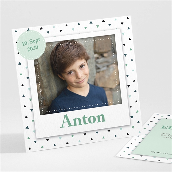 Dankeskarte Einschulung Freudenfeuerwerk Grün ref.N301442