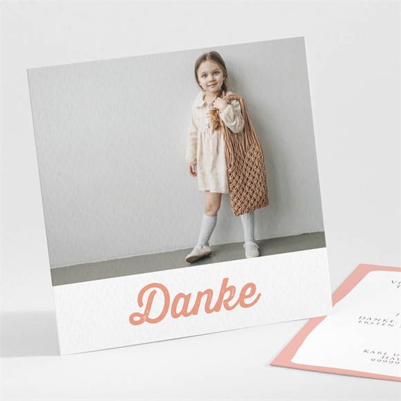 Dankeskarte Einschulung Blumeninitial Rosa ref.N301443