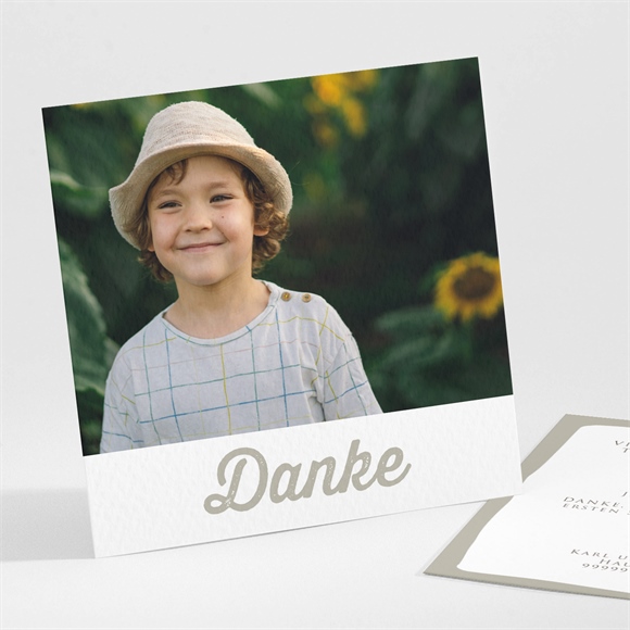 Dankeskarte Einschulung Blumeninitial Grün ref.N301444