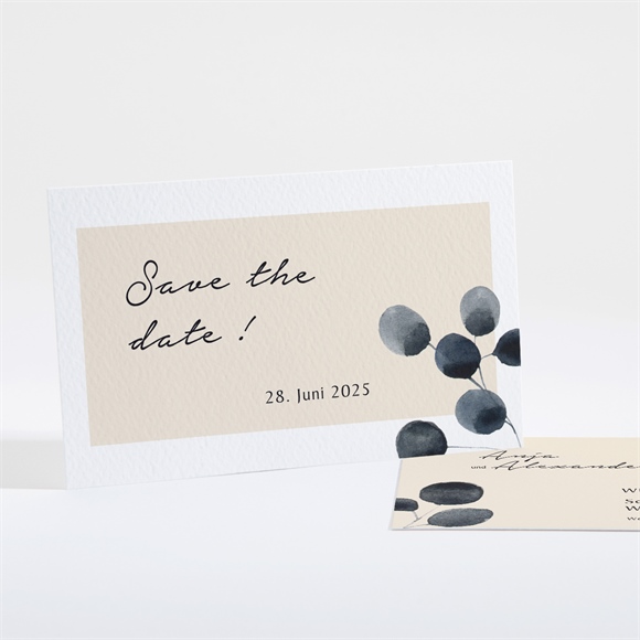 Save the Date Karte Aquarell in Schwarz ref.N161238