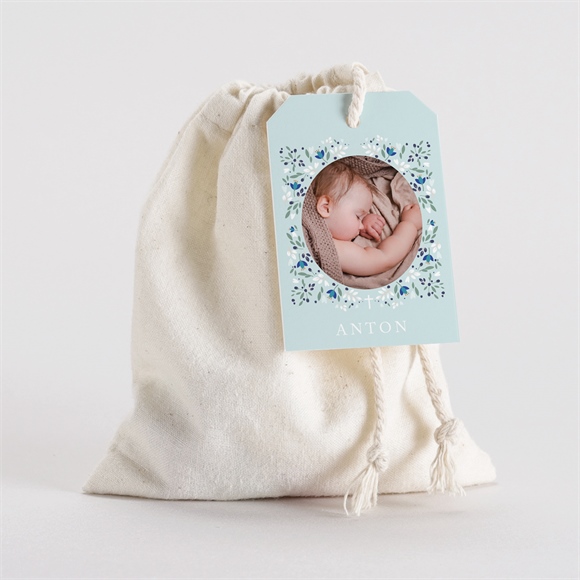 Geschenkbeutel Taufe Zarte blaue Blumen ref.N291513